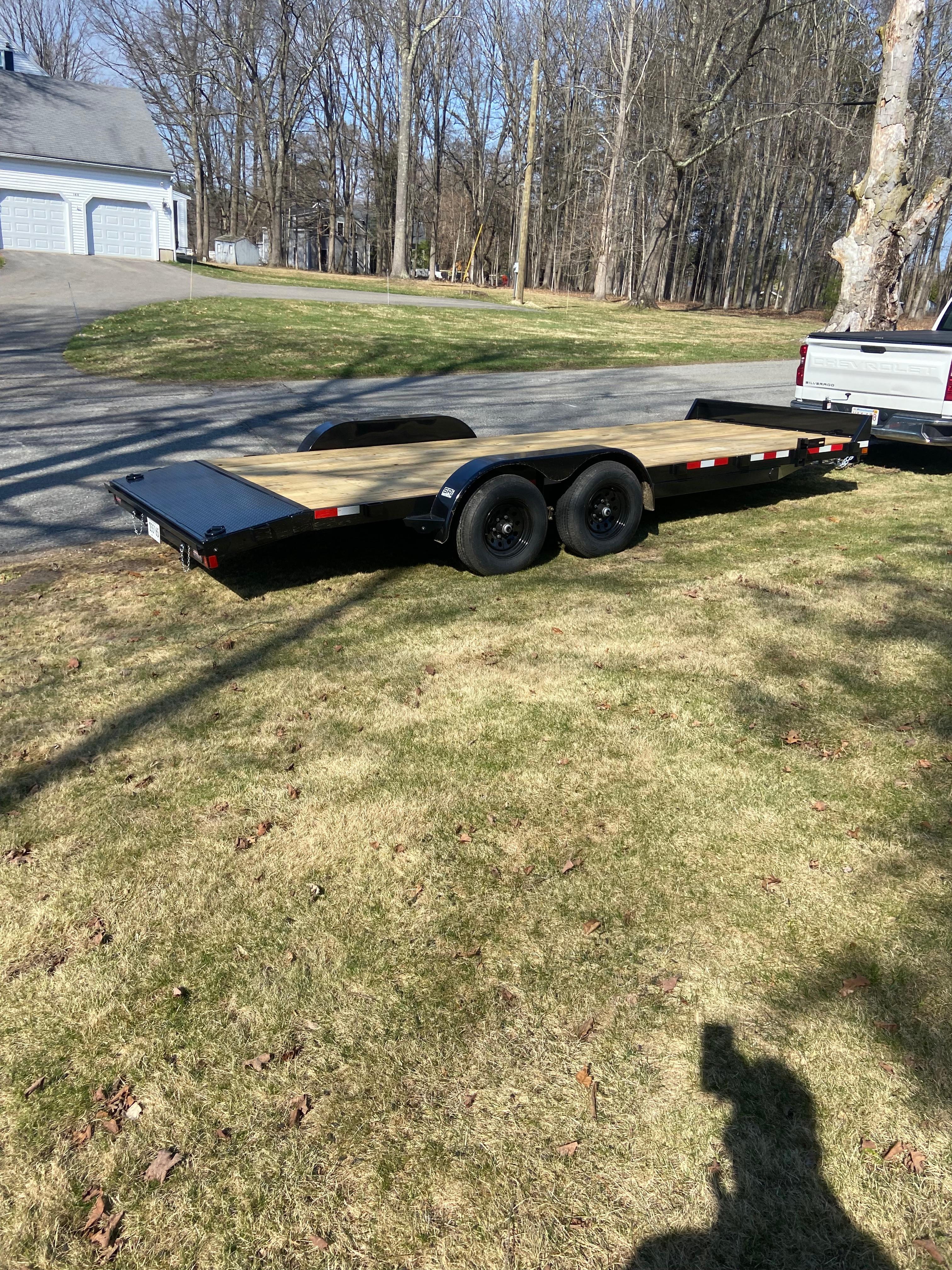 83-inch by 20-foot car hauler flatbed trailer for rent in Marlboro, MA